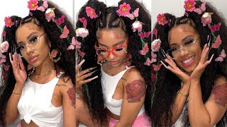 Cute Girly Hairstyle For Spring  Watch Me Install + Style Water Wave Frontal Wig | Asteria Hair